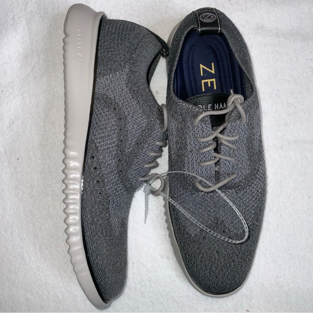Cole Haan Men’s Gray Zerogrand Knit Wingtip Knit Oxford Shoe Size 8M
